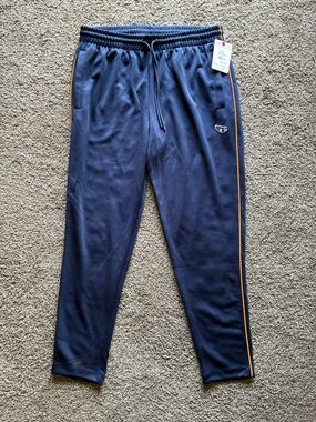 Champion Navy Blue Jogger Sweatpants with Orange Piping